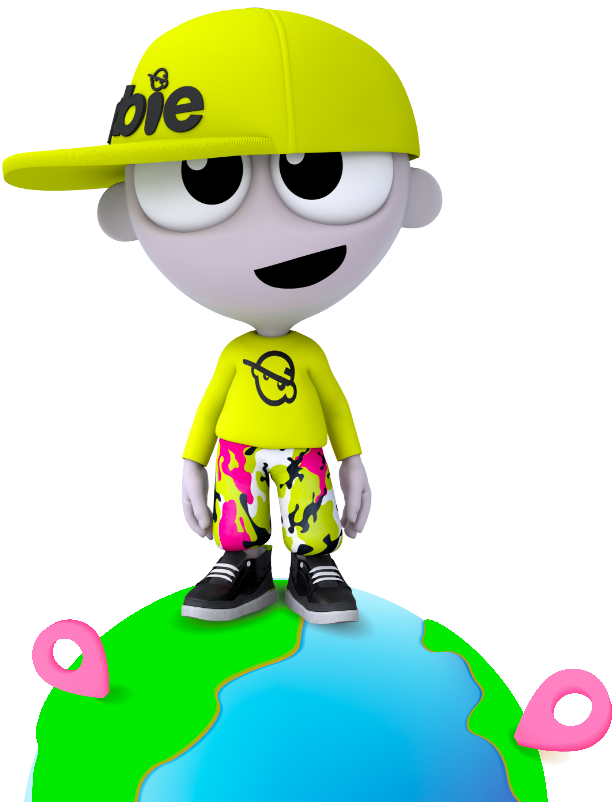 Graphic of boy wearing yellow hat and tshirt